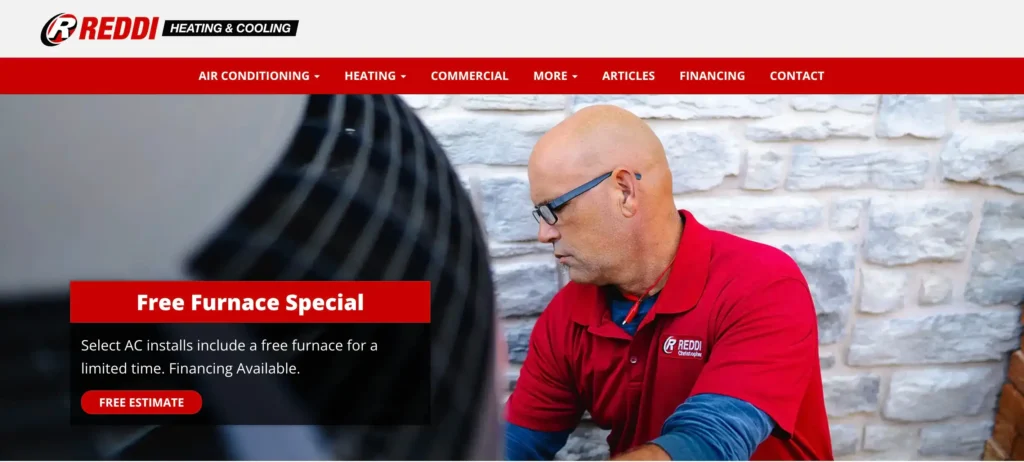 HVAC Website Design Sterkopweb Website Designer Eindhoven Netherlands Reddi Heating & Cooling